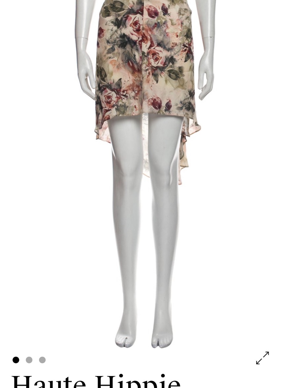 Haute Hippie Blush Floral High-Low Skirt